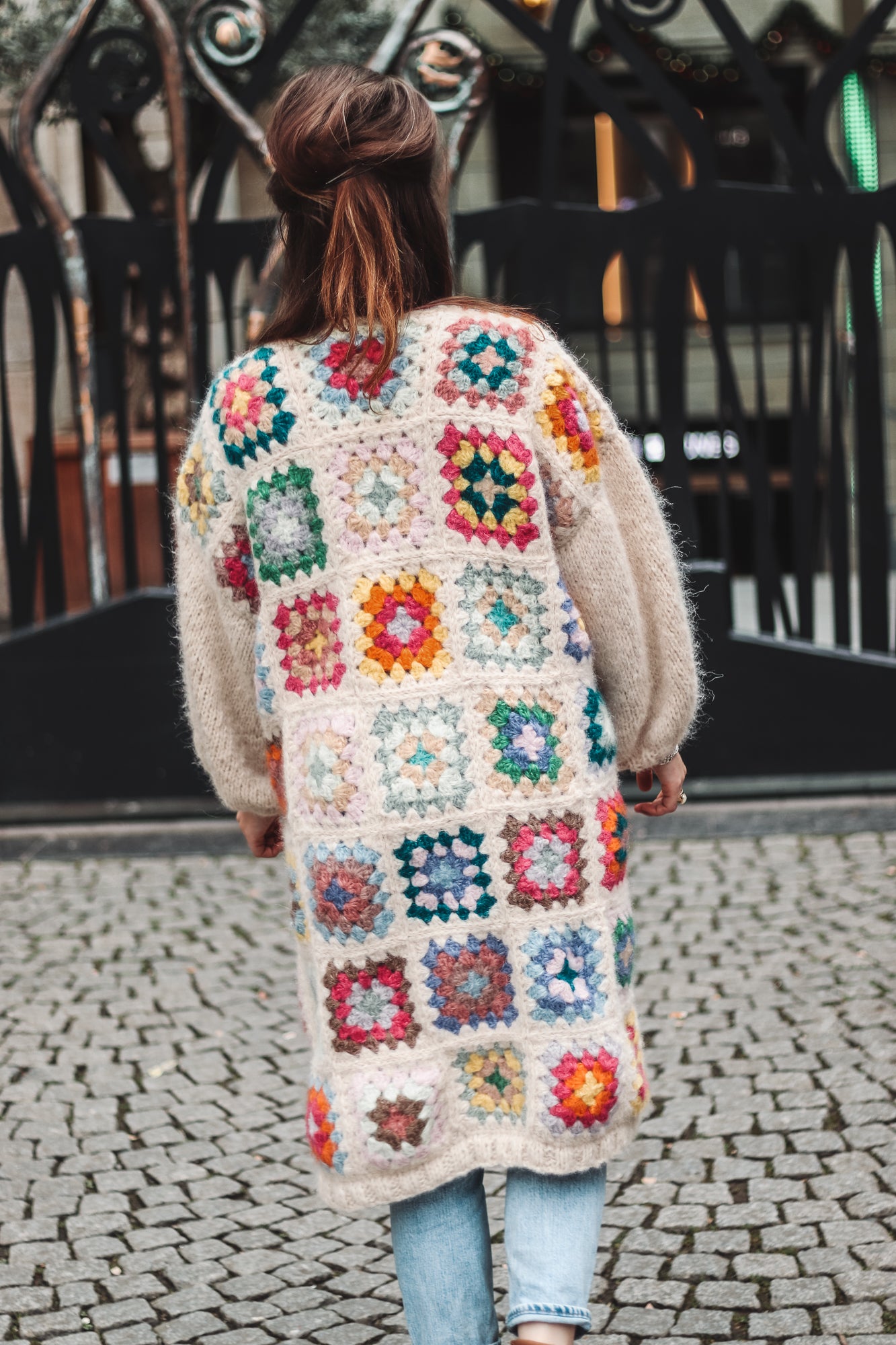 Gecombineerd brei- & haakpatroon GRANNY SQUARE CARDIGAN - oversized chunky vest met wijde mouwen