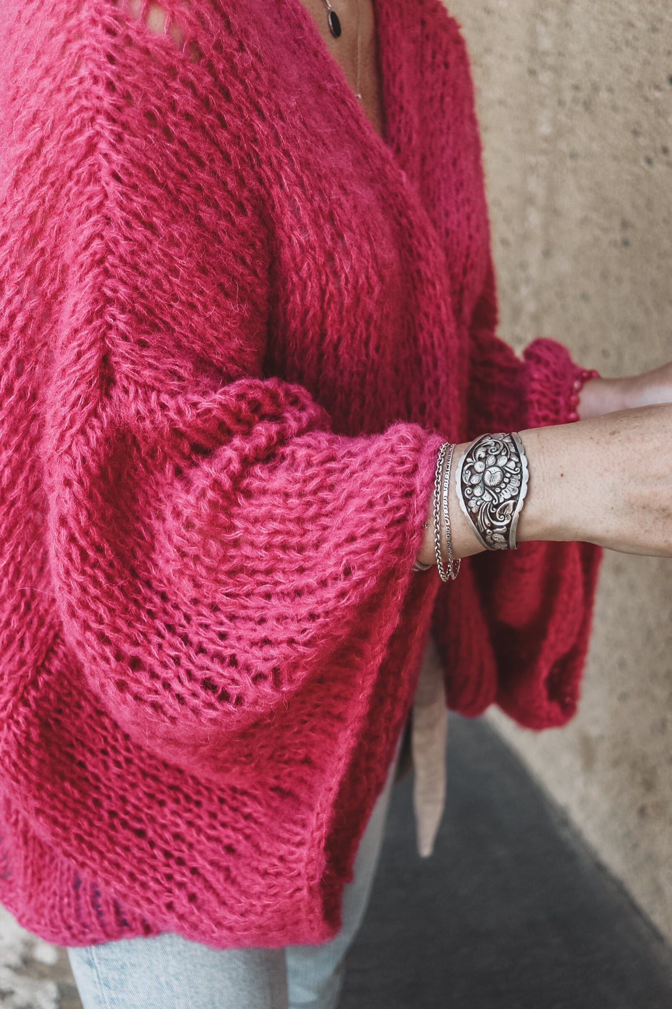 Breipatroon KNITTED KIMONO - oversized kimono met wijde mouwen