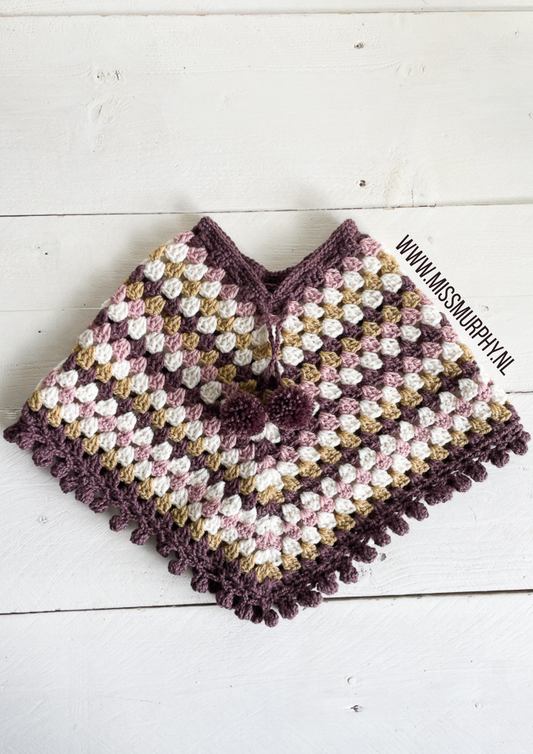 Haakpatroon PIPPA PONCHO - poncho voor peuter/kleuter/kind