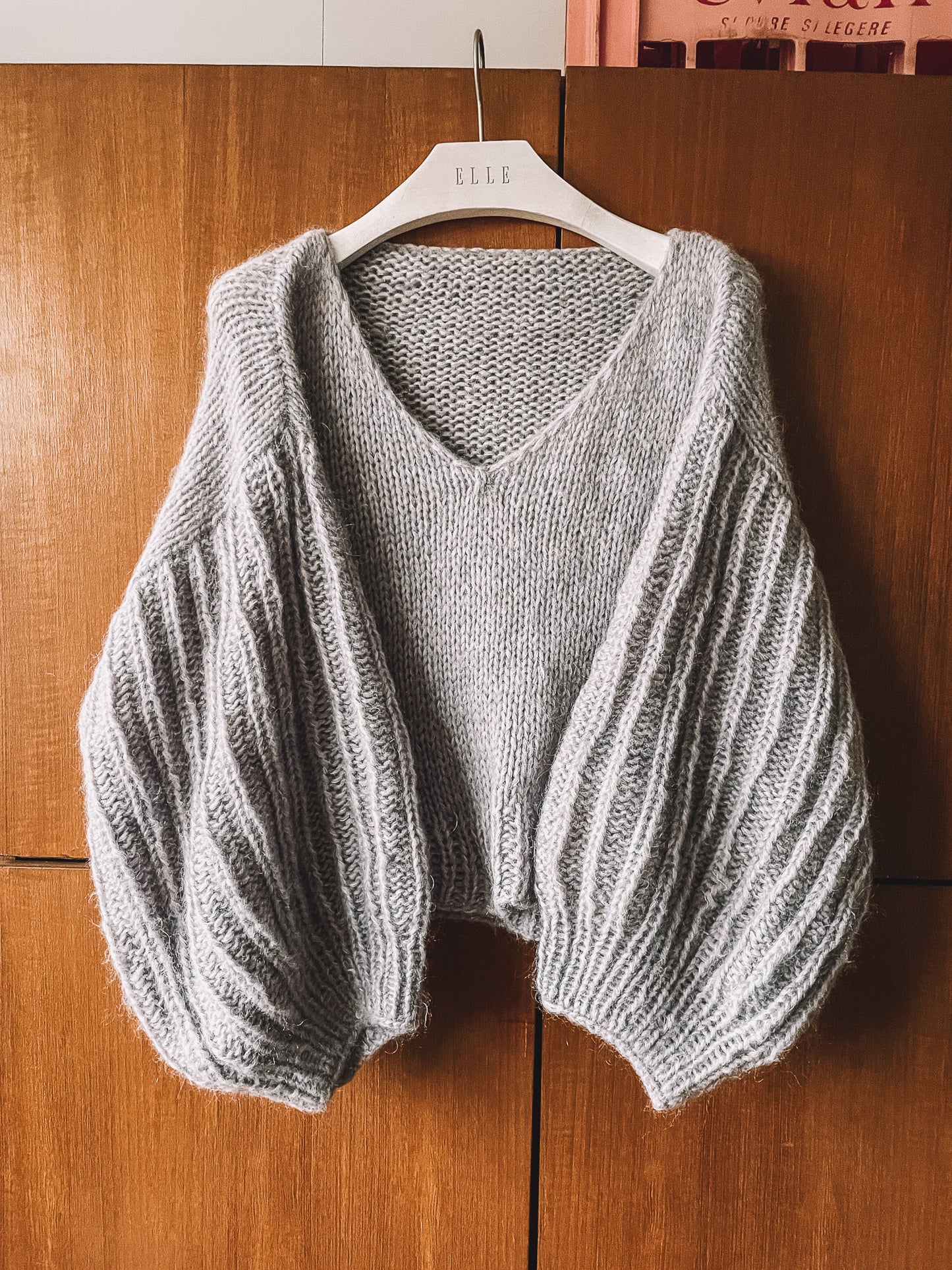 Knitting pattern FANCY SLEEVES V SWEATER - knitted sweater with special sleeves