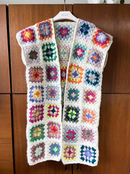 Gecombineerd brei- & haakpatroon GRANNY SQUARE CARDIGAN - oversized chunky vest met wijde mouwen