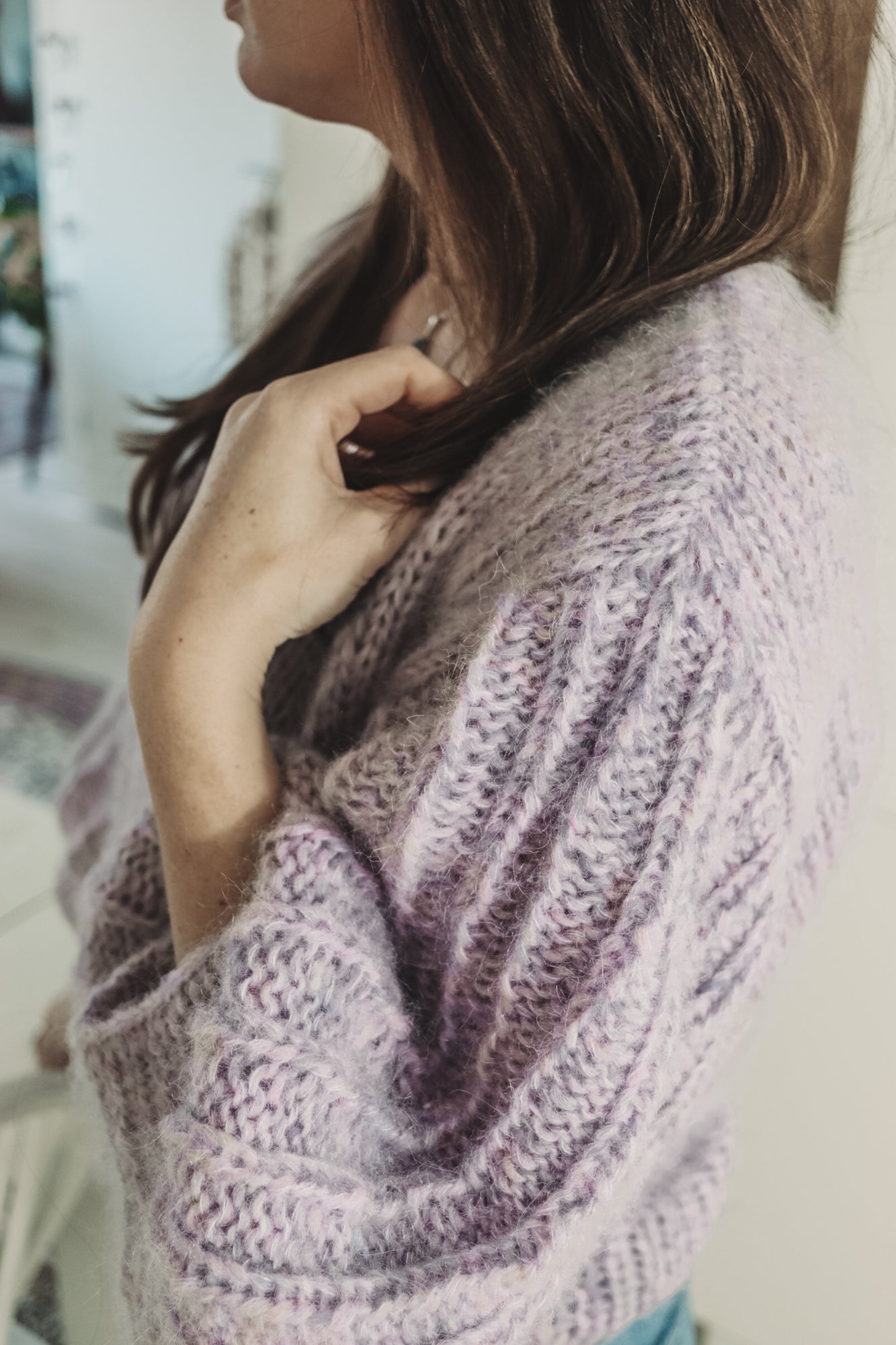 Knitting pattern FANCY SLEEVES V SWEATER - knitted sweater with special sleeves