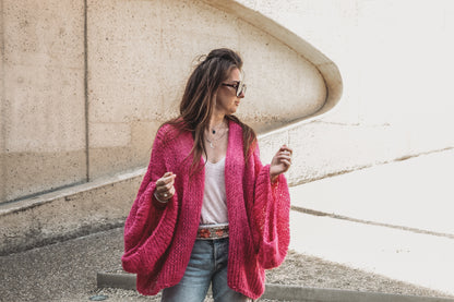 Breipatroon KNITTED KIMONO - oversized kimono met wijde mouwen
