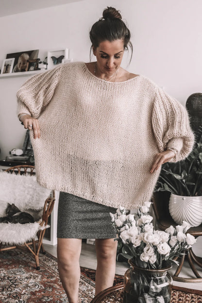 Breipatroon FANCY SLEEVES SWEATER - oversized chunky trui met speciale mouwen
